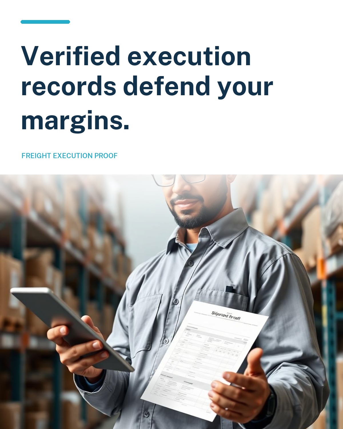 Verified execution records defend your margins.