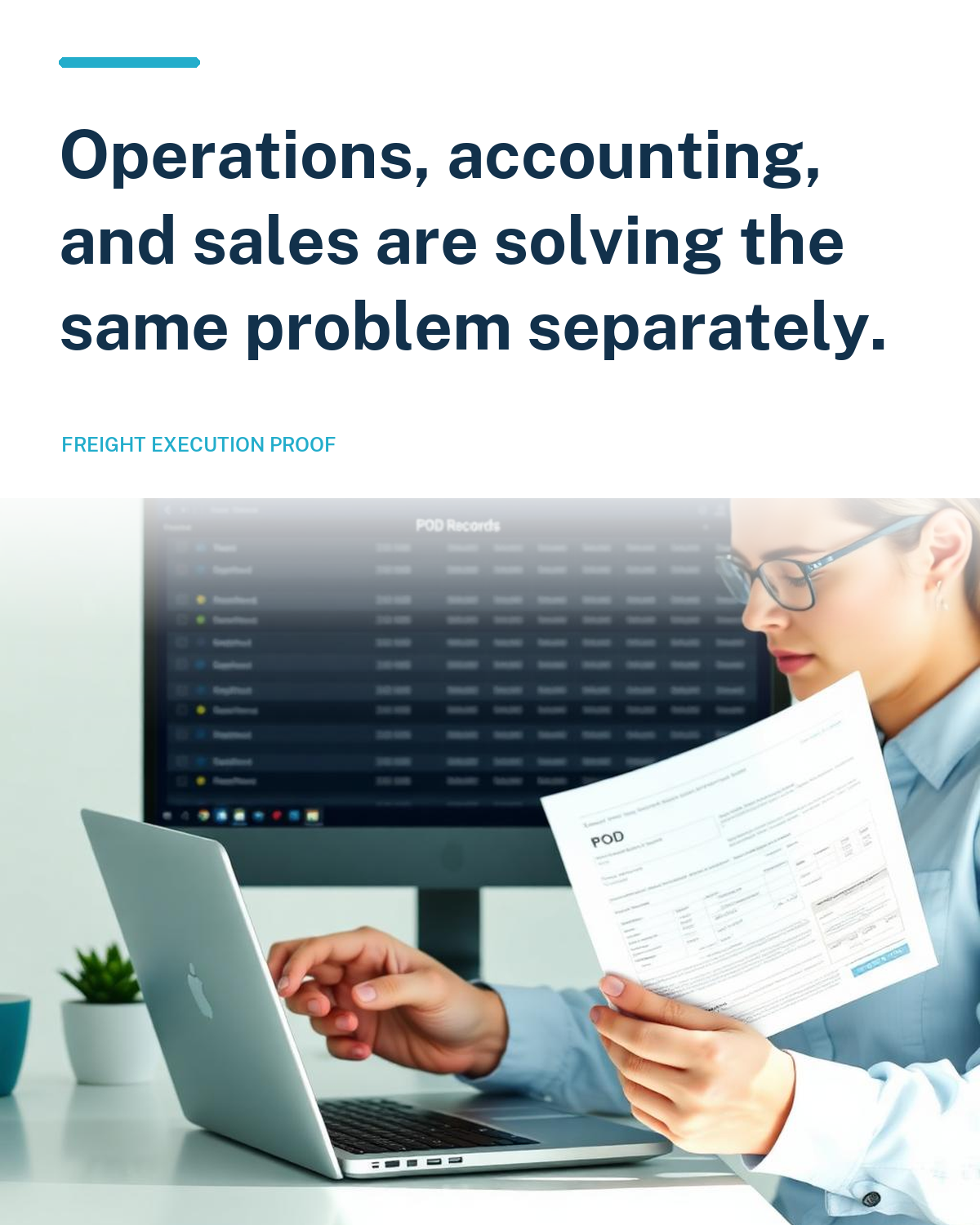 Operations, accounting, and sales are solving the same problem separately.