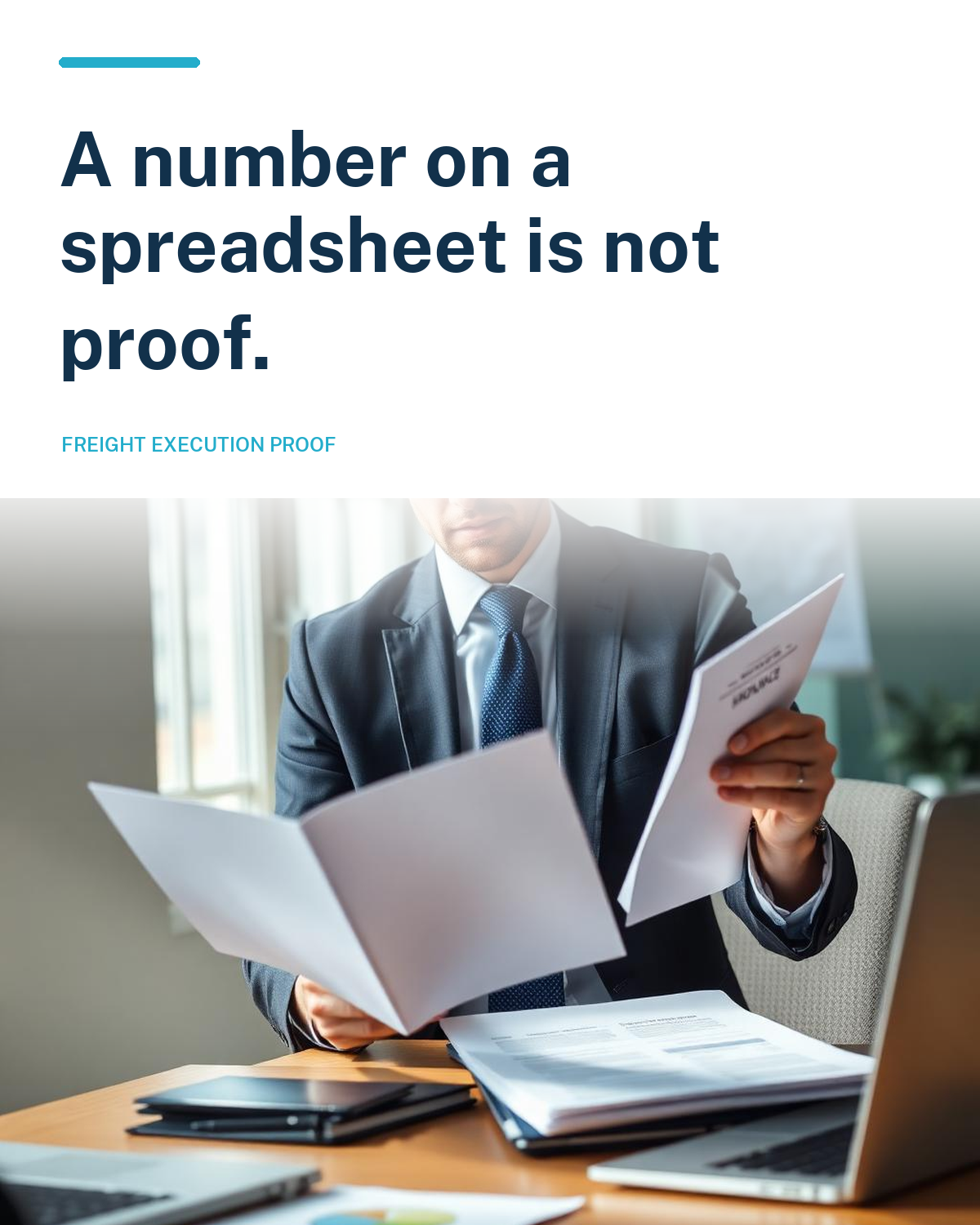 A number on a spreadsheet is not proof.
